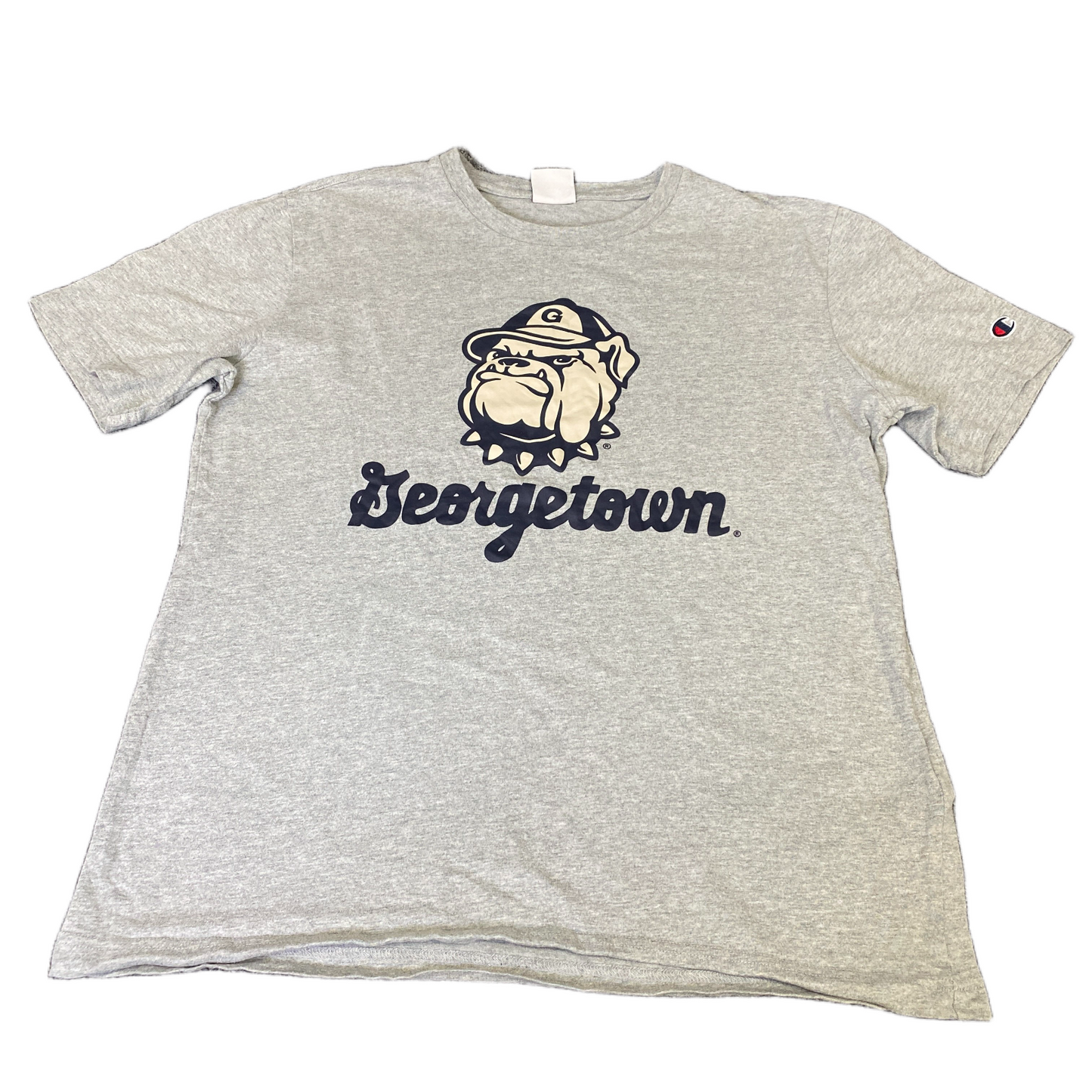Champion T-Shirt Womens Large Grey Georgetown Graphic Short Sleeve Pullover Tee