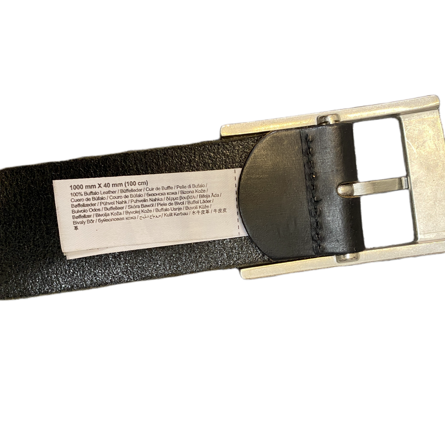 Esprit Waist Belt Womens Black Leather Adjustable Silver Pin Buckle 44 inches