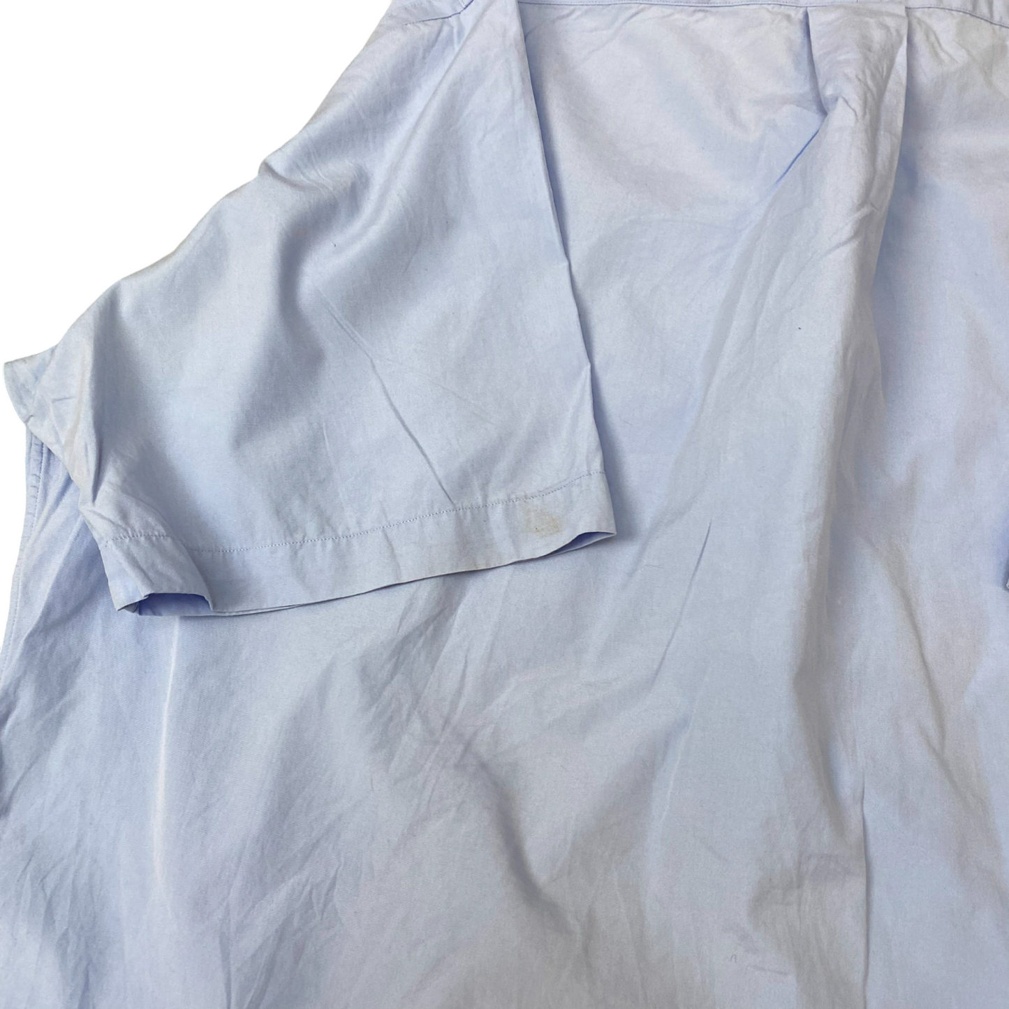 Ralph Lauren Shirt Mens L Blue Classic Fit Short Sleeve Brown Pony Button Down