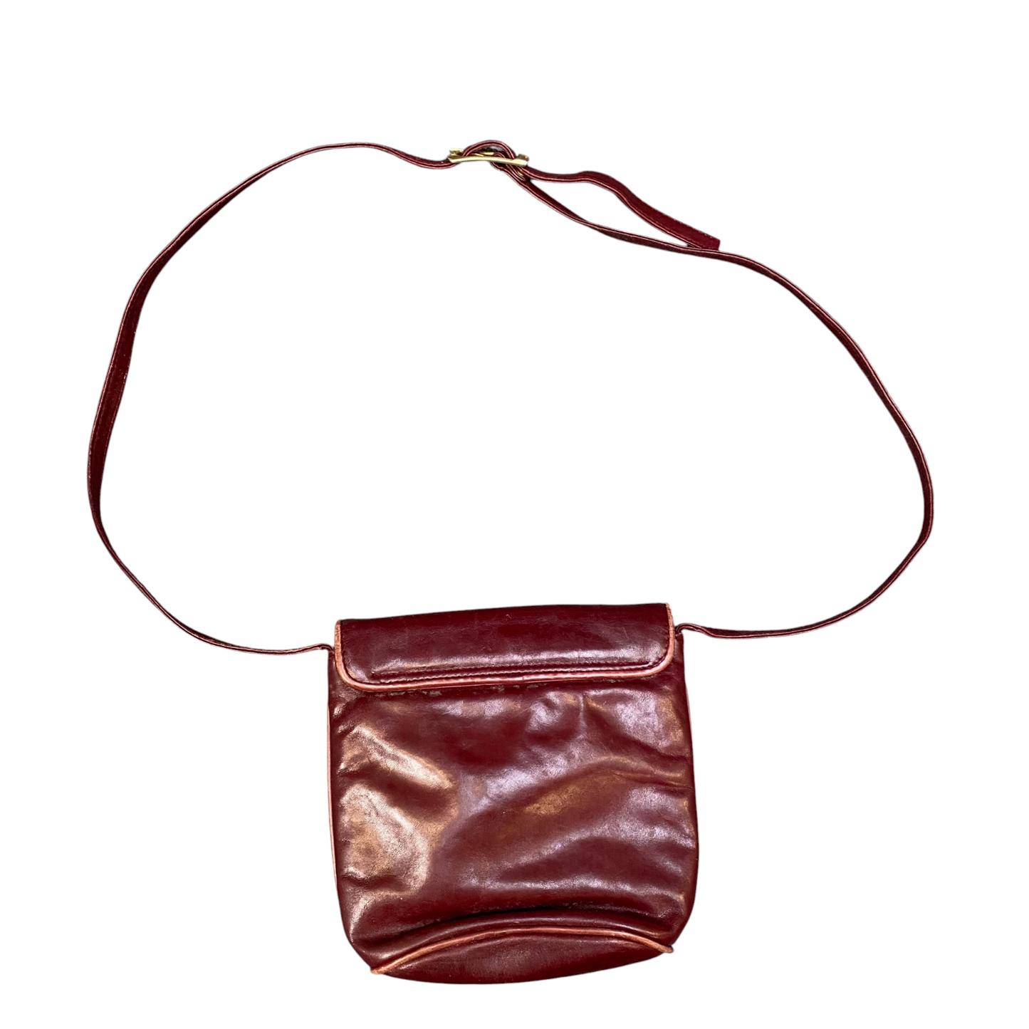 Women Crossbody Bag Dark Brown Leather Adjustable Strap Magnetic Flap Closure