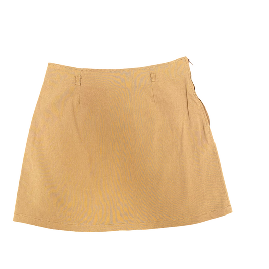 Orsay Mini Skirt Womens M Brown Solid Flat Front Tennis Sports Comfort Side Zip