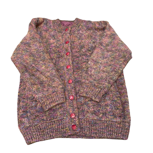 Port Joy Cardigan Jumper Womens Medium Multi Wool Lined Long Sleeve Button Front