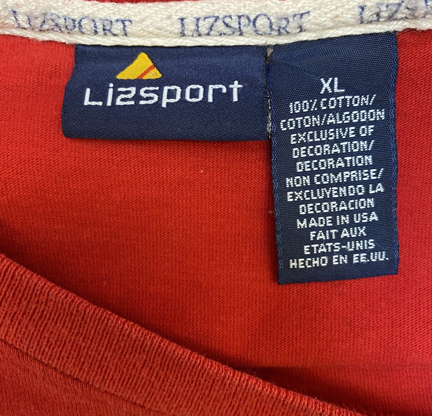 Liz Sport T-Shirt Womens XL Red Embroidered Logo Short Sleeve Crew Neck Pullover