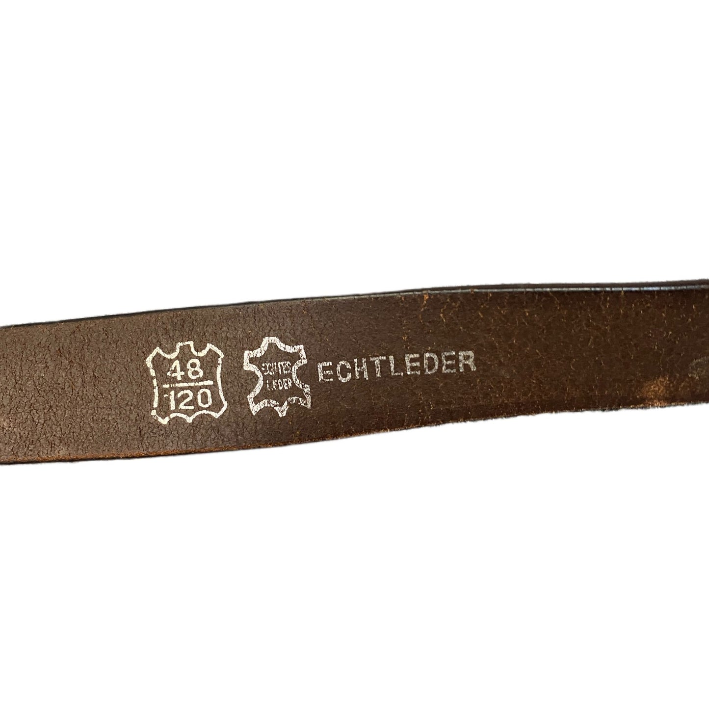 Waist Belt Men Brown Leather Adjustable Classic Gold Tone Pin Buckle 52.5 Inches