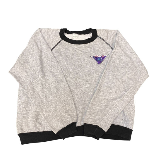 Active Life Sweatshirt Mens Large Grey Solid Long Sleeve Crew Neck Pullover