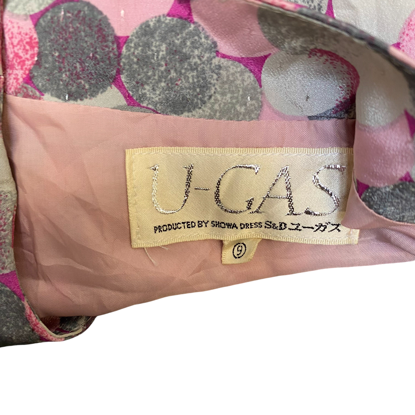 U-GAS A-Line Dress Womens S Multi Geometric Pleated Long Sleeve Button Front