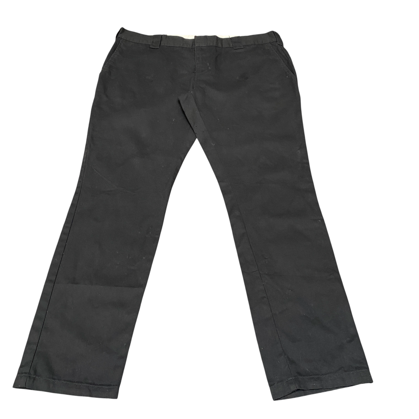 Dickies Work Trousers Mens 43" Waist Black Slash Pockets Low Waist Slim Straight