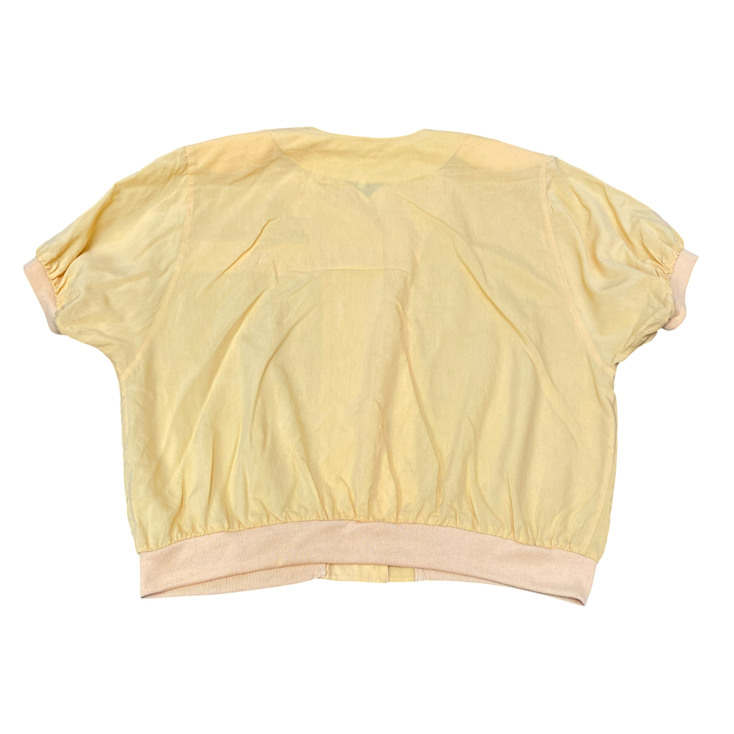 Jacket Womens XL Yellow Solid Short Sleeve Lightweight Button Front Outdoor