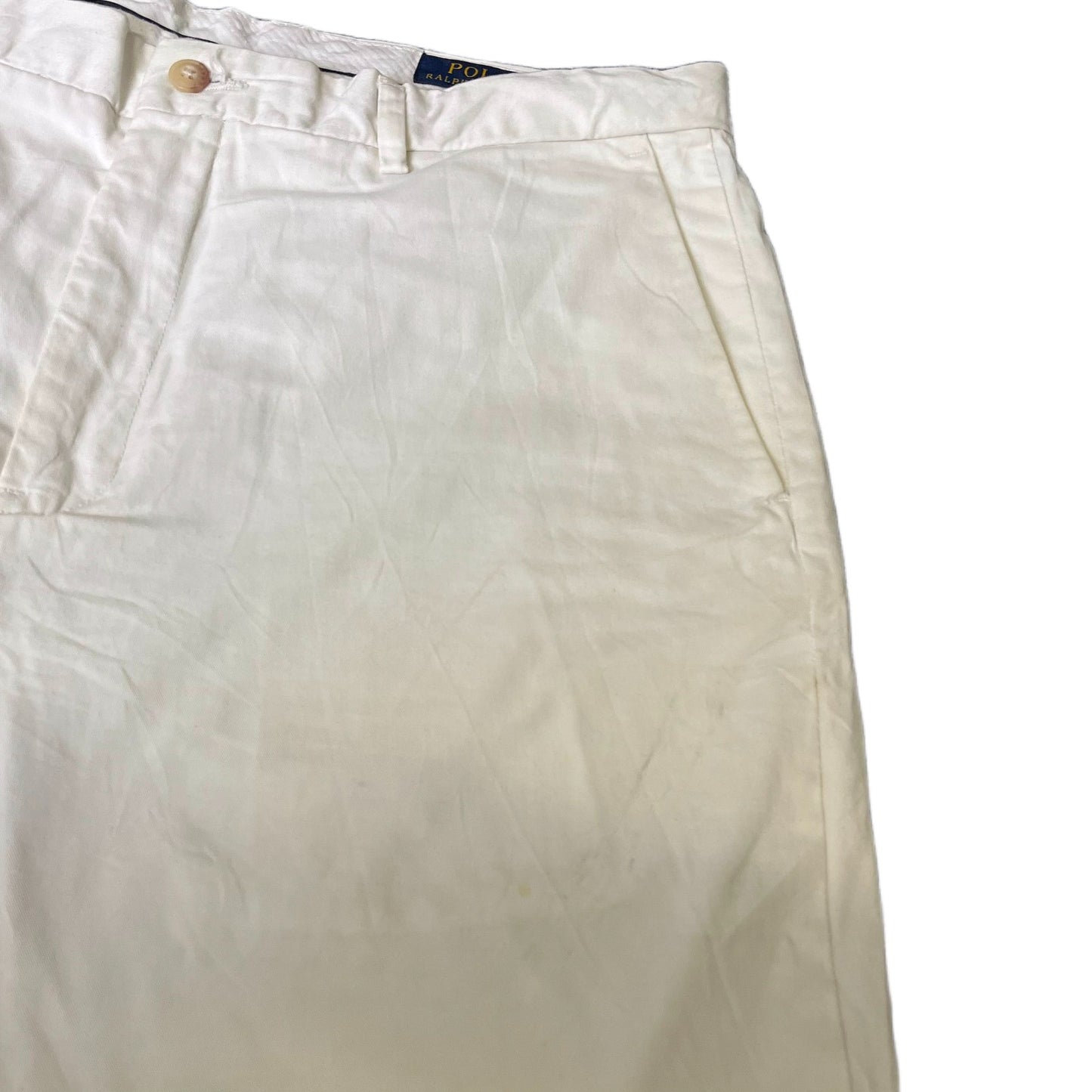 Polo Ralph Lauren Classic Chino Shorts Fits as Mens XL 36" Waist White Stretch