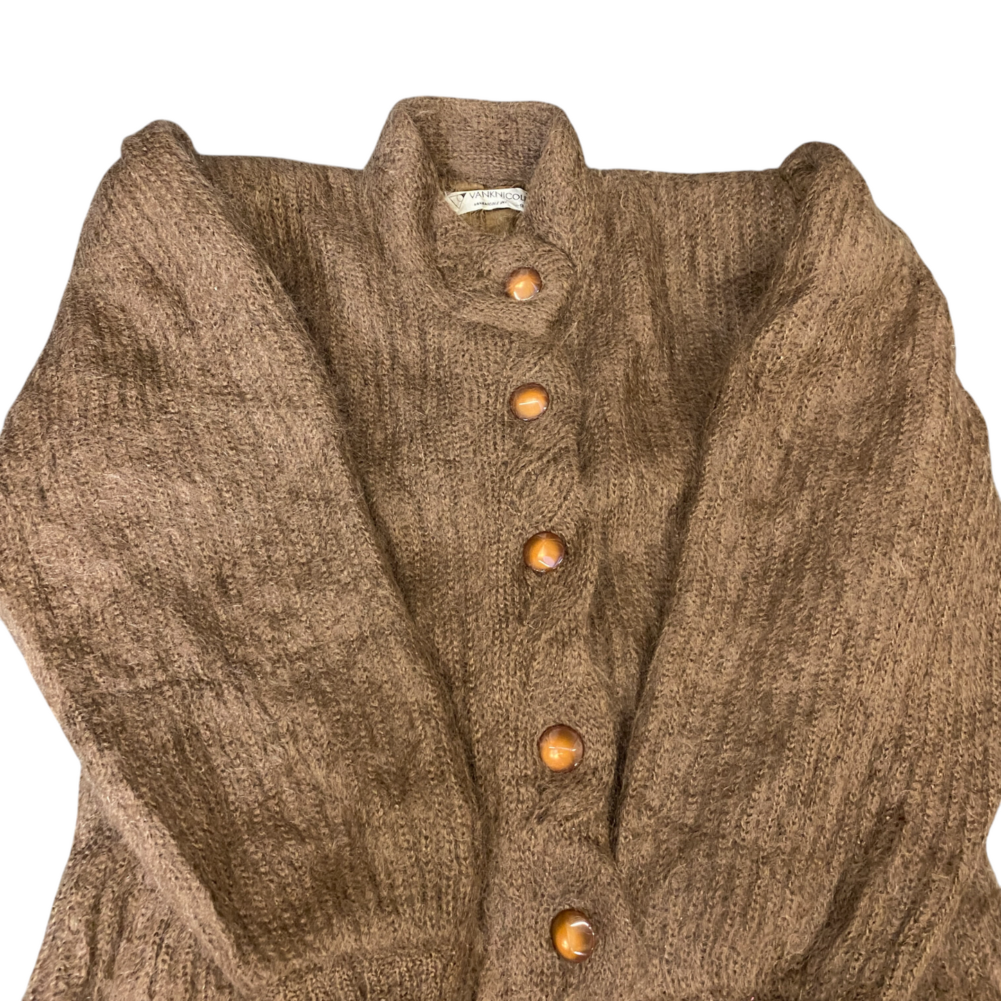 Vanknicole Cardigan Jumper Womens Medium Brown Lined Long Sleeve Button Front