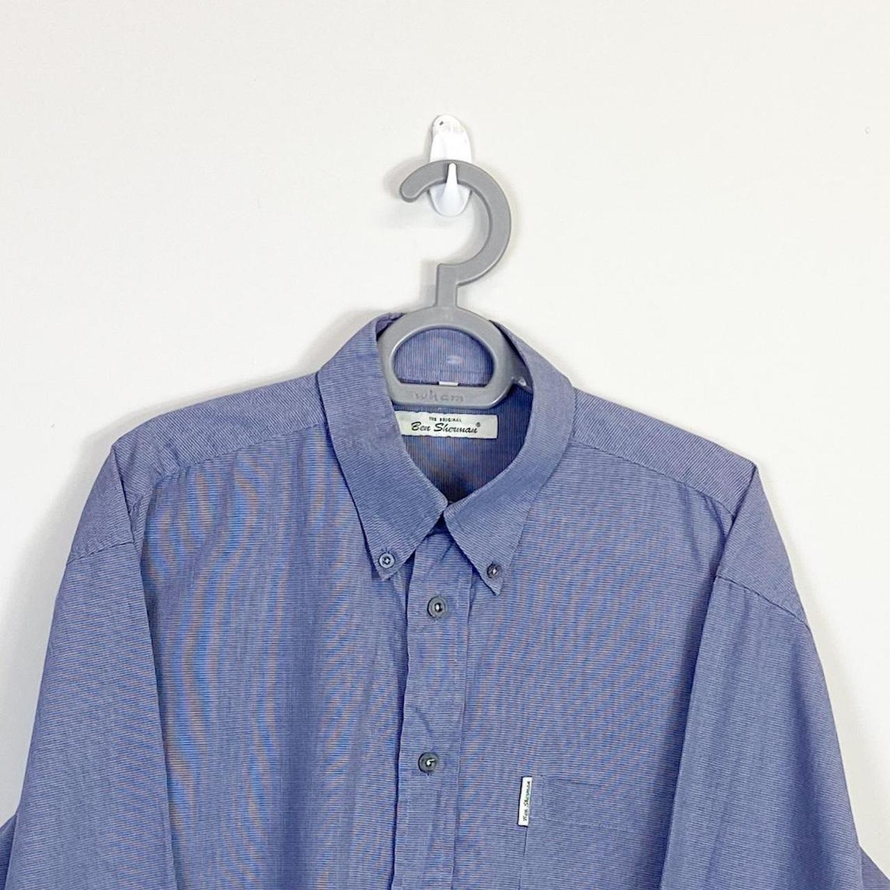 Ben Sherman Shirt Mens Large Purple Check Collared Button Down
