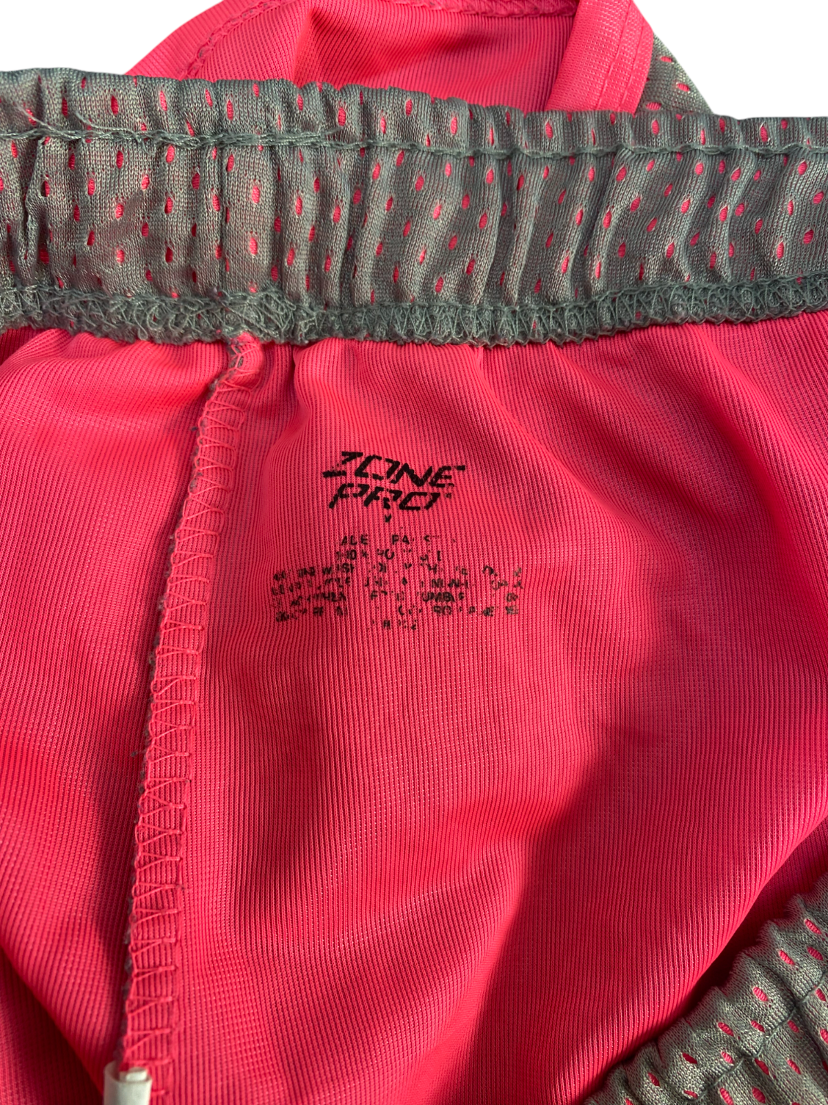 Running Sprinter Shorts Womens 30W Grey Pink Allover Mesh Athletic Elastic Waist