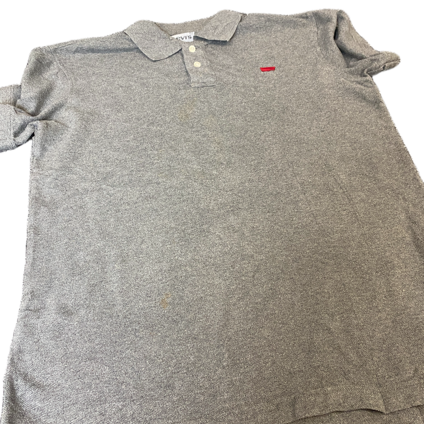 Levi's Polo Shirt Men Small Grey Golf Performance High Low Slit Collared Popover
