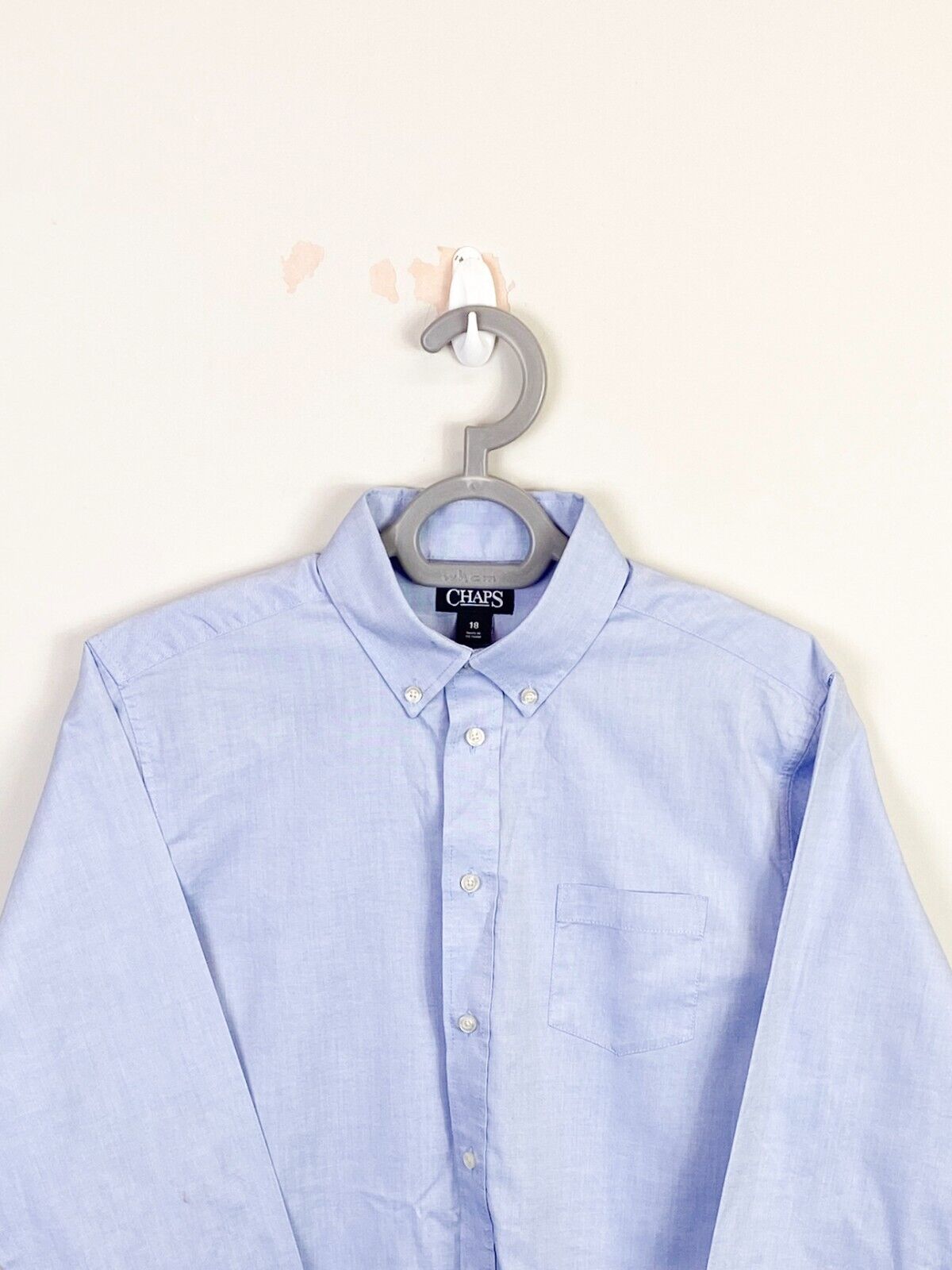 Chaps Dress Shirt Mens Small Blue Casual Long Sleeve Pocket Collared Button Down