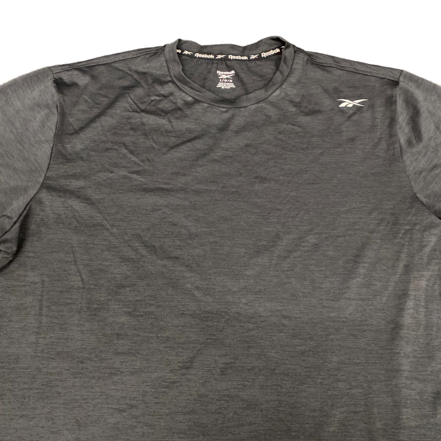Reebok Activewear T-Shirt Fits as Mens Large Black Short Sleeve Crew Neck