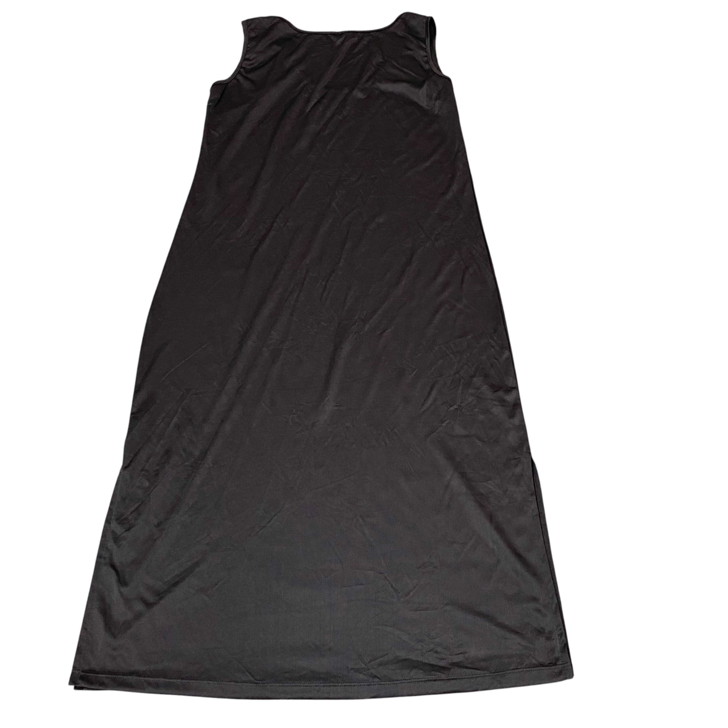 Tank Long Dress Womens M Black Solid Sleeveless Round Neck Casual Pullover