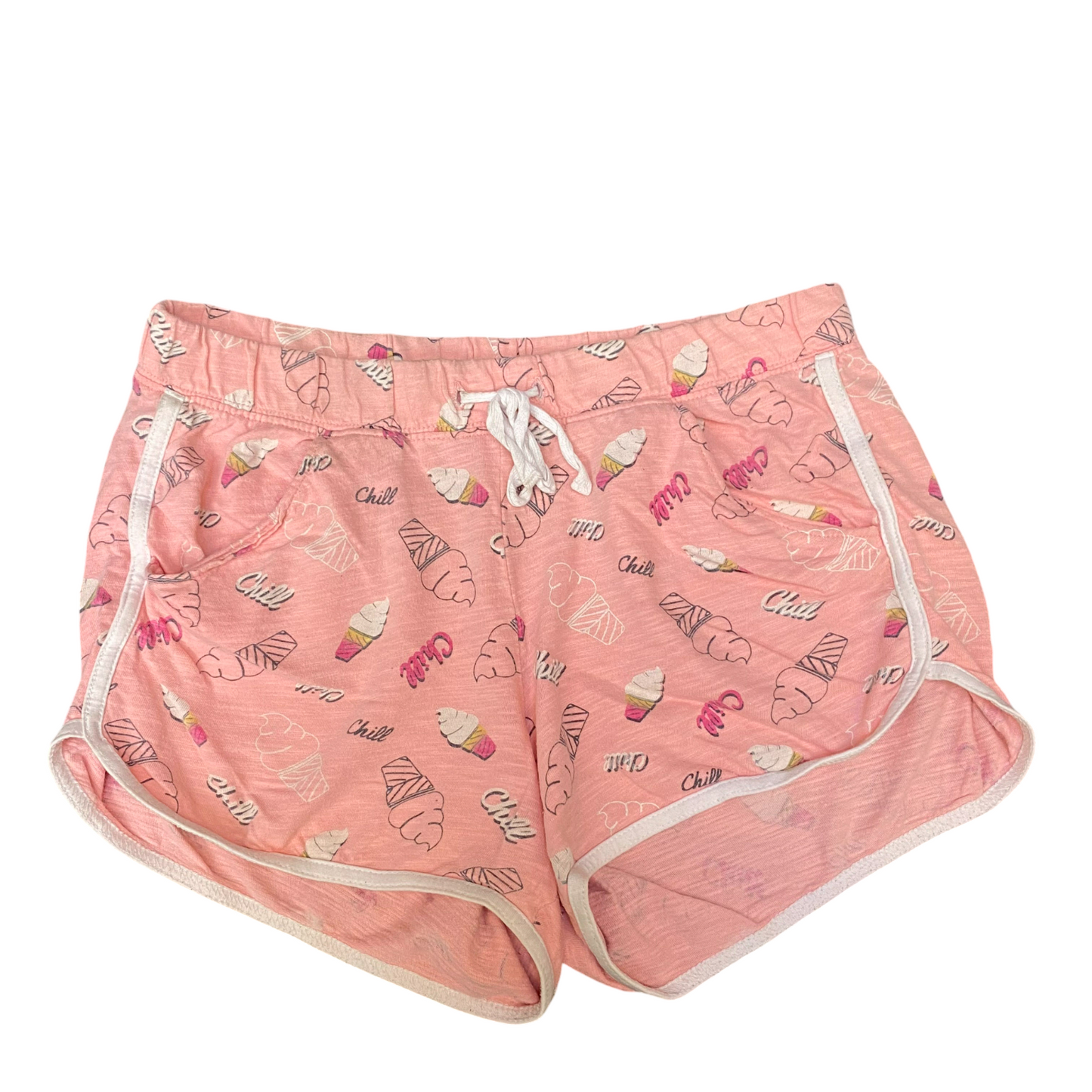 Active Running Sprinter Shorts Girls Medium Pink Ice Cream Chill Gym Dolphin Hem