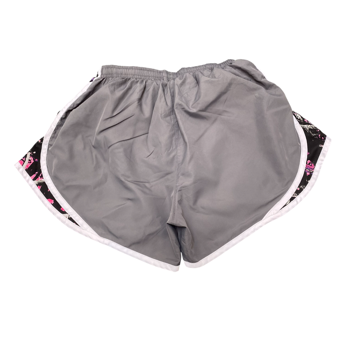 Running Sprinter Shorts Muddy Girls Medium Grey Athletic Drawstring Dophin Hem