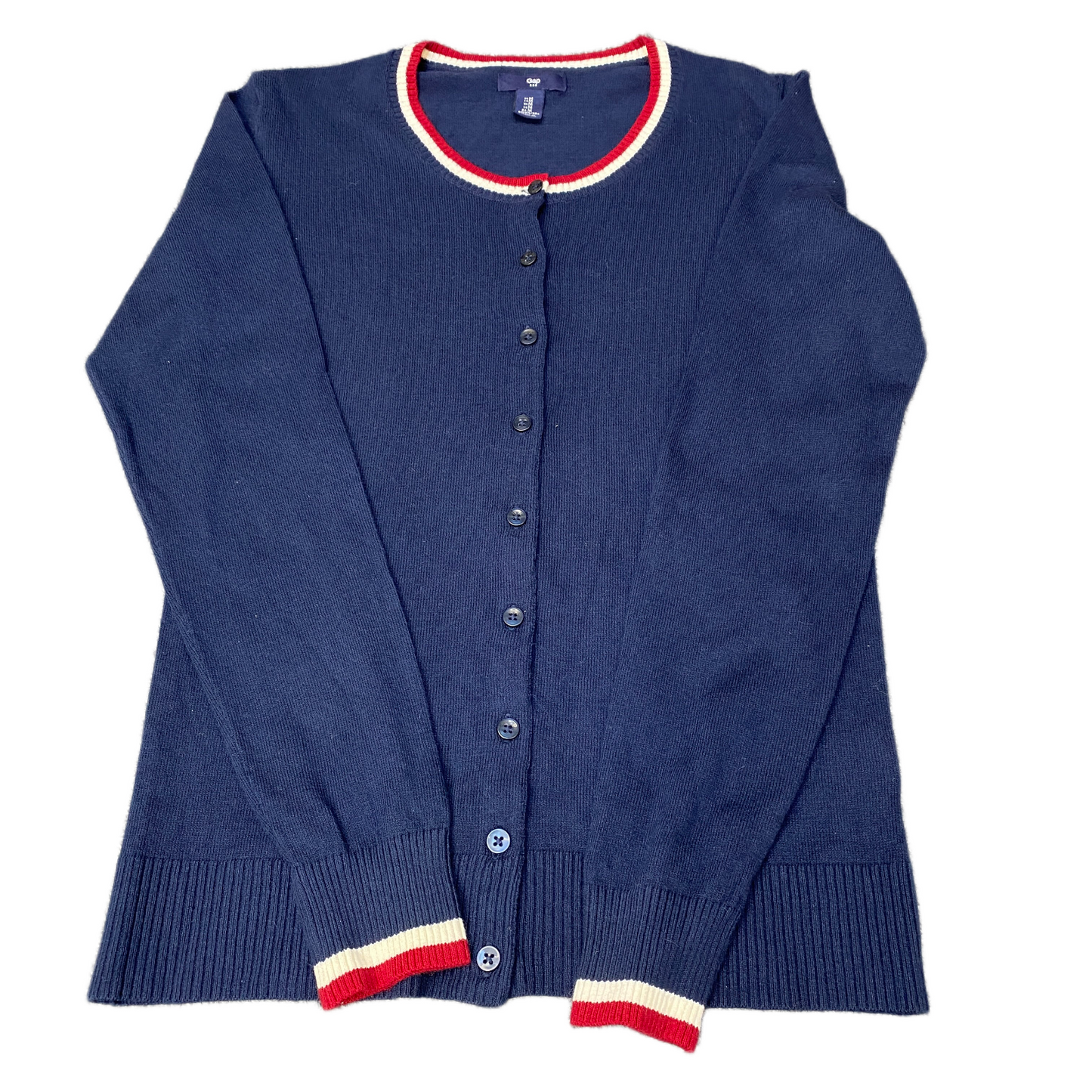 Gap Cardigan Sweater Womens Medium Blue Knit Loose Fit Long Sleeve Button Front