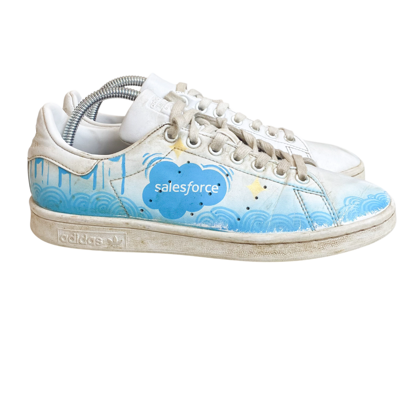 Adidas Stan Smith Athletic Low Sneakers Mens 6 White Pharrell Holi Blue Low Top