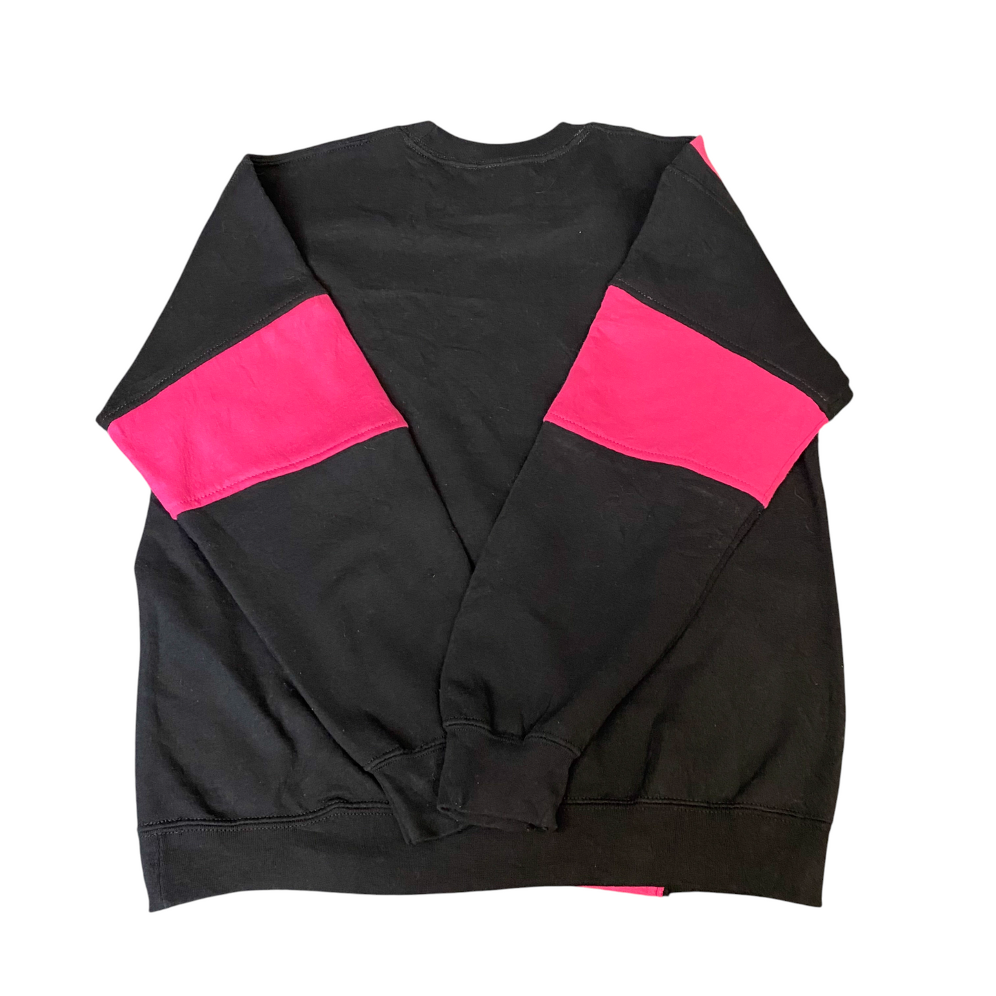 Nike Reworked Sweatshirt Mens M Black Pink Embroidered Spellout Logo Vintage Y2K