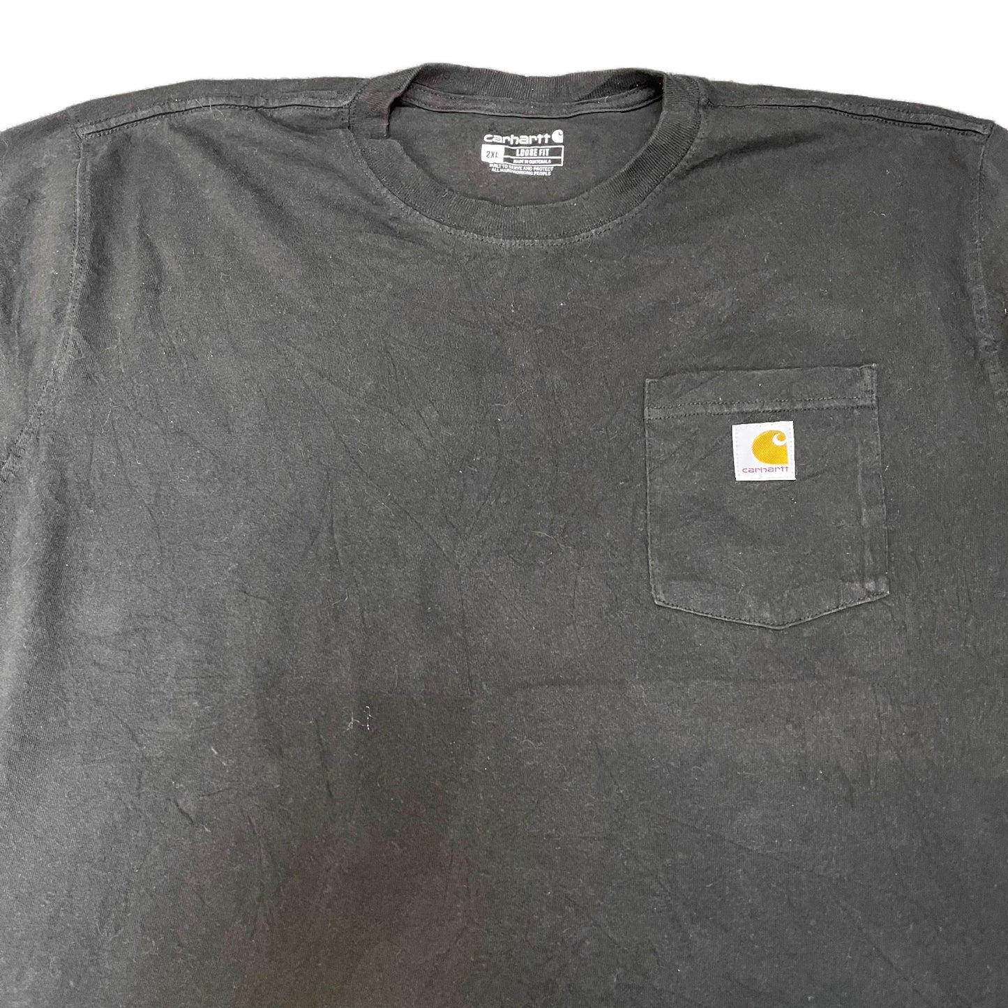 Carhartt Pocket T-Shirt Men 2XL Black Loose Fit Short Sleeve Pullover Summer Tee