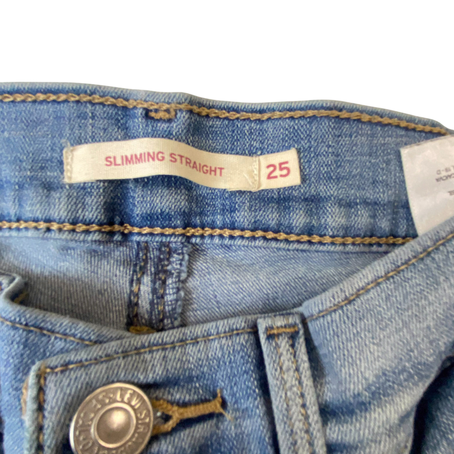 Levi's Jeans Womens Medium W25 L28 Blue Denim Slimming Straight Fit Outdoor