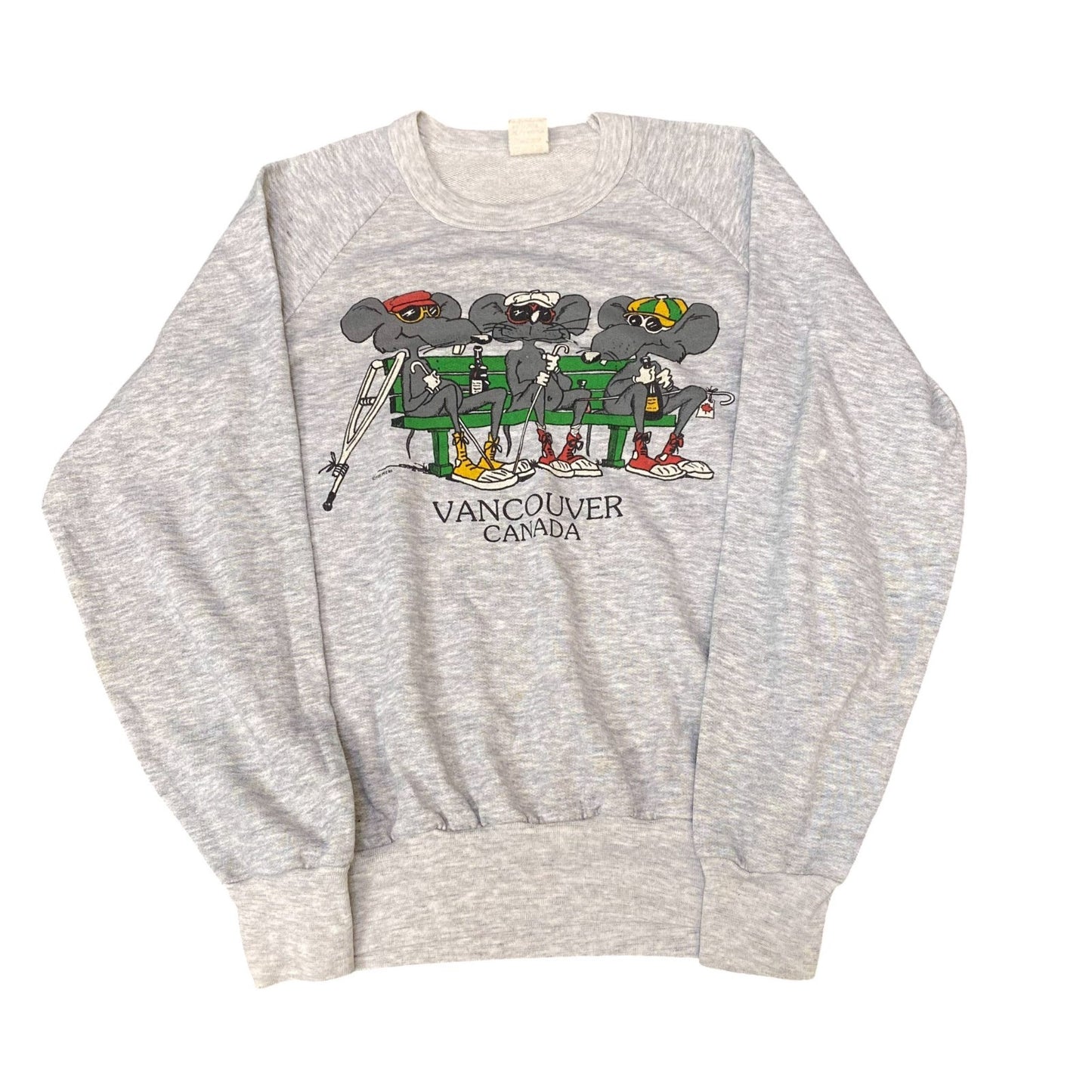 Vancouver Canada Sweatshirt Mens Small Grey Long Sleeve Crew Neck Pullover