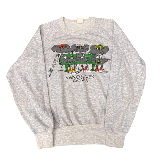 Vancouver Canada Sweatshirt Mens Small Grey Long Sleeve Crew Neck Pullover