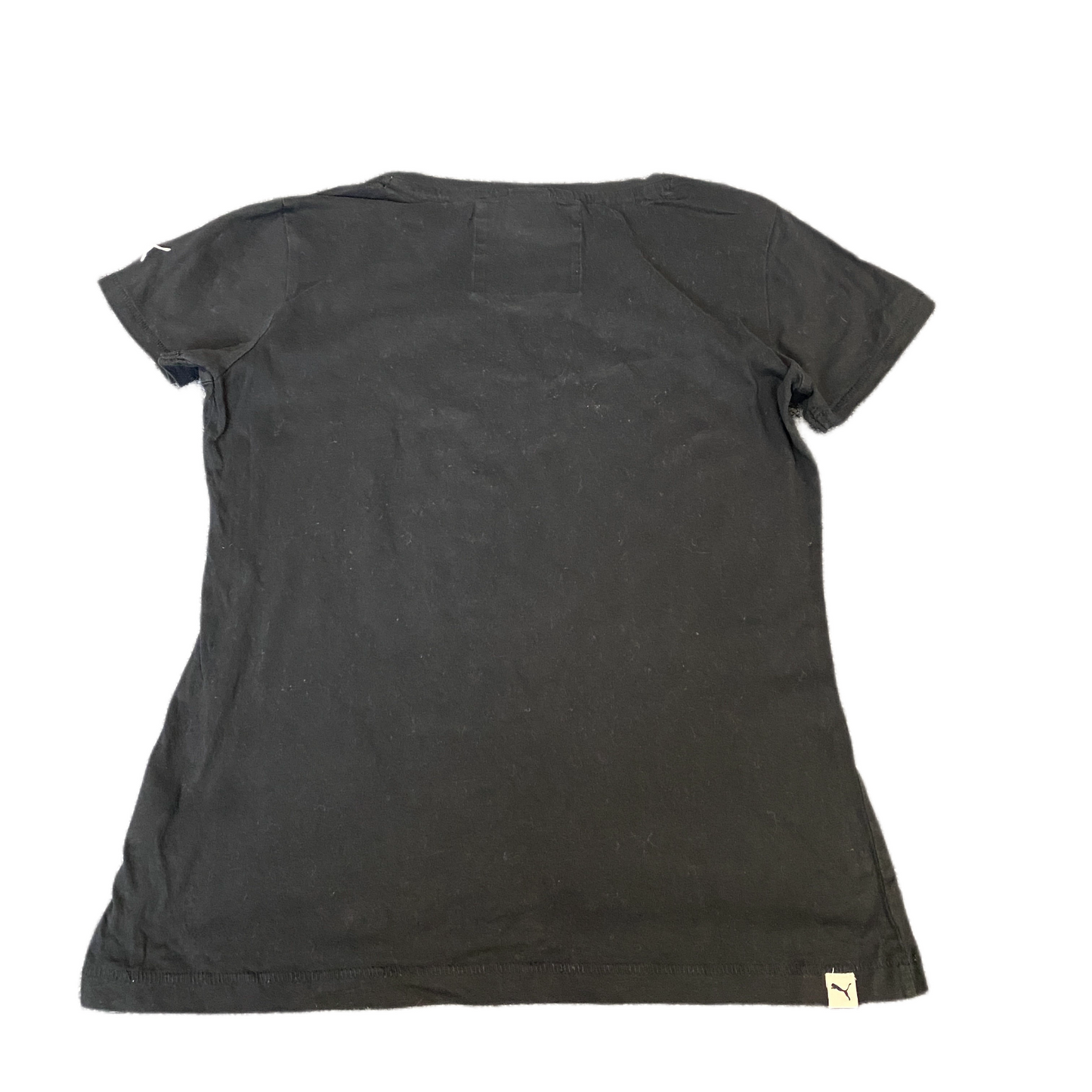 PUMA T-Shirt Girls S Black Leopard Graphic Short Sleeve Crew Neck Pullover Tee