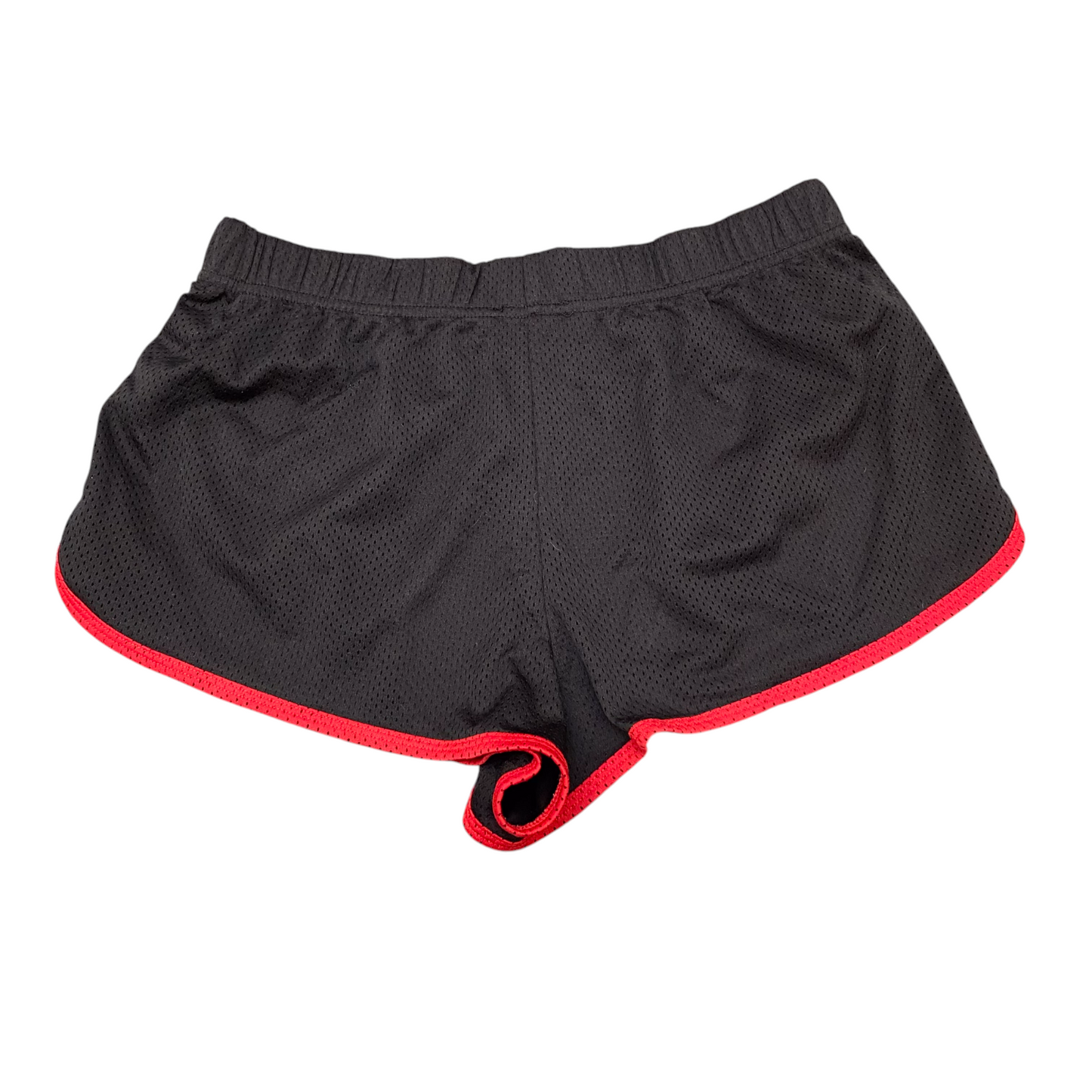 Running Sprinter Shorts Women Medium Black Mesh Embroidered Floral Elastic Waist