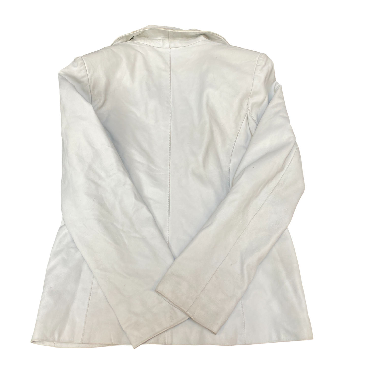 Târgu Mureș Romania Leather Blazer Jacket Womens Medium White Single Breasted