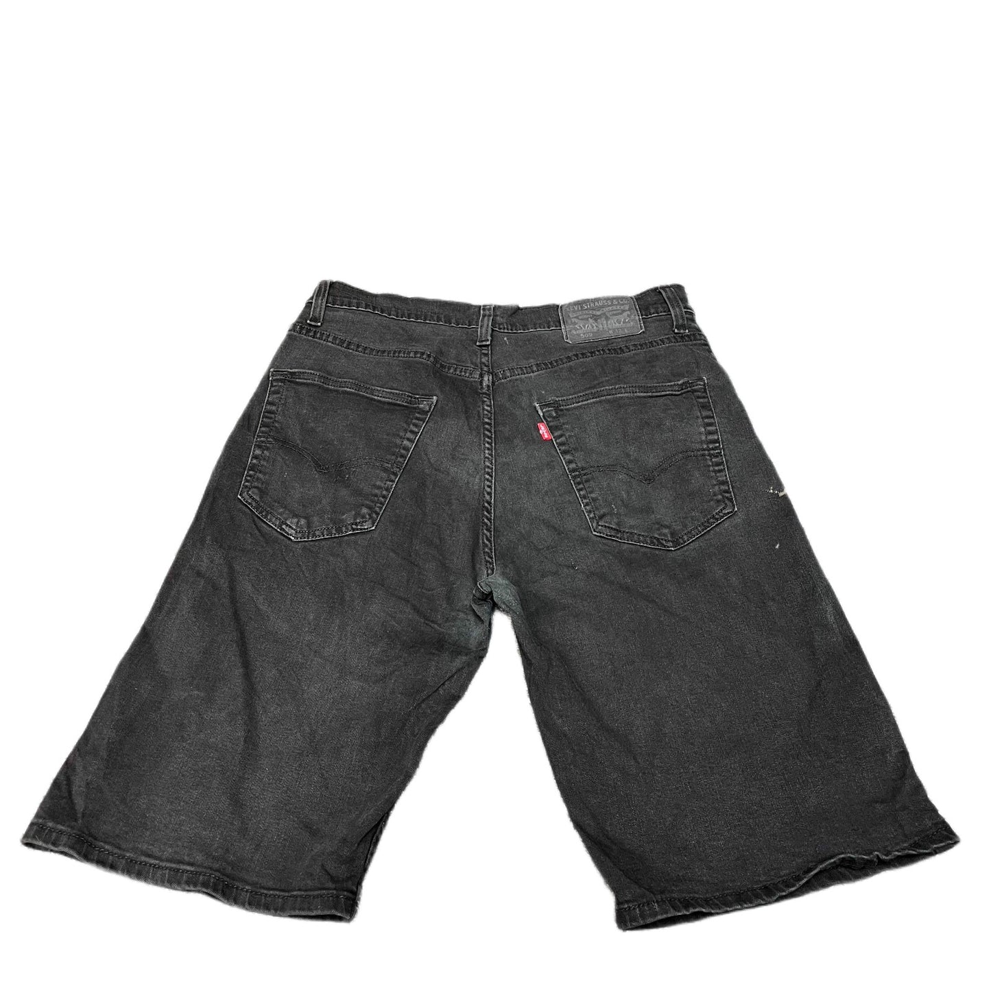 Levi's 569 Loose Straight Denim Jorts Shorts Fits as Womens L 32" Waist Black