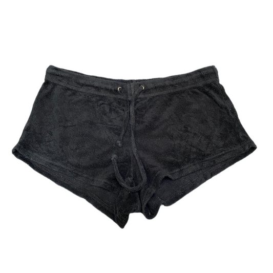Running Sprinter Shorts Womens L 32" Waist Black Velvet Athletic Gym Drawstring