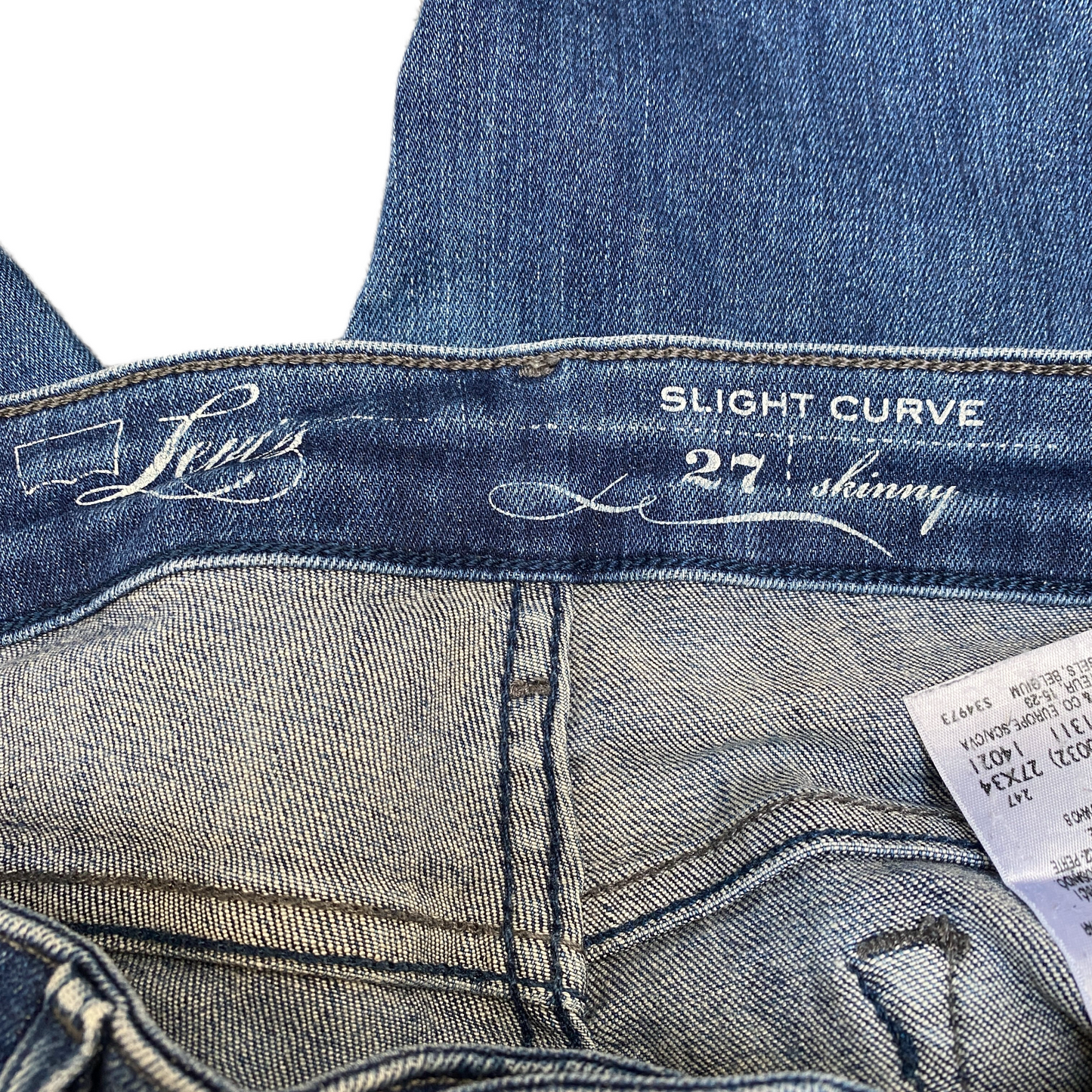 Levi's Jeans Fits as Womens 28" Waist Blue Slight Curve Denim Grunge Skinny Leg