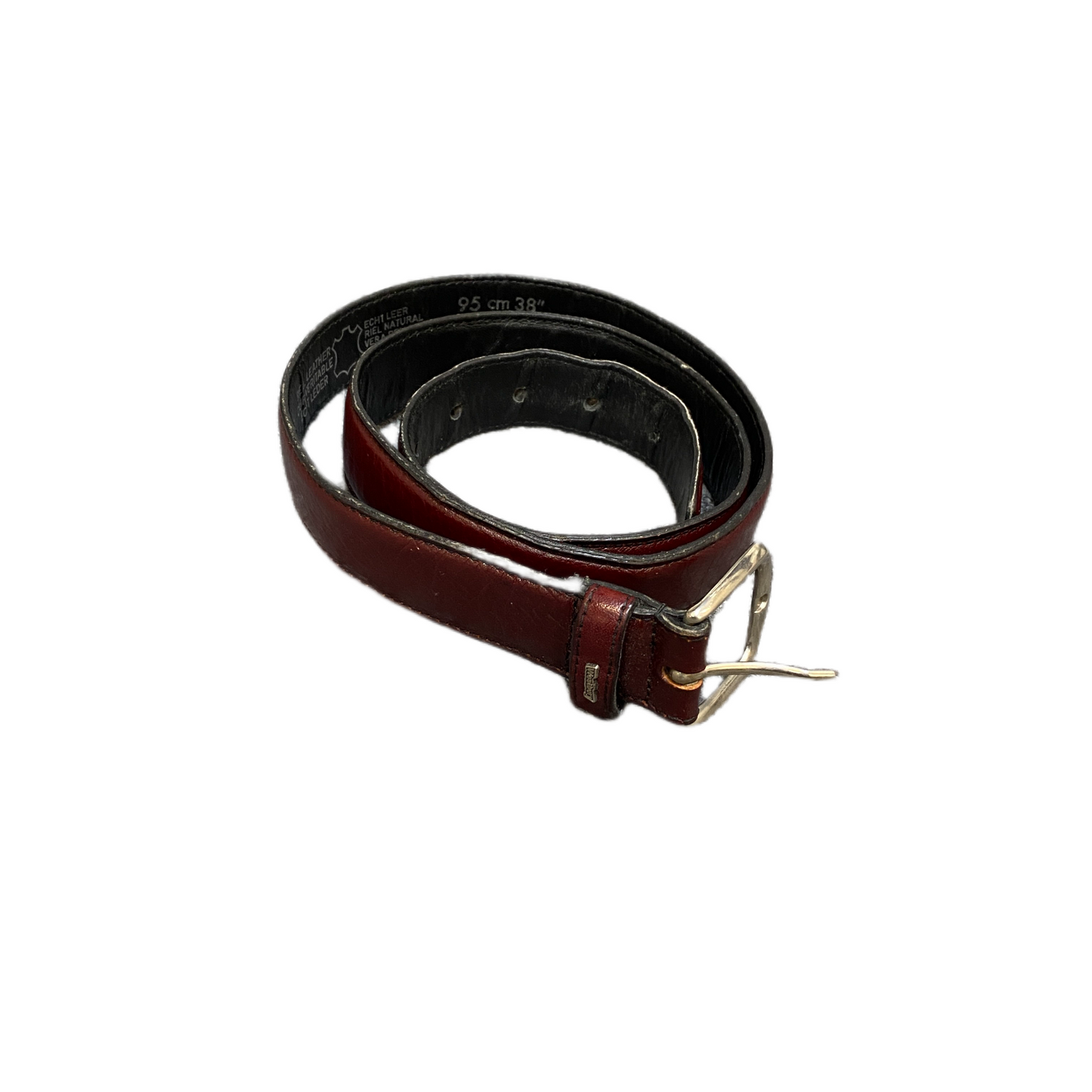 Westbury Waist Belt Mens Maroon Real Leather Adjustable Pin Buckle 40.5 inches