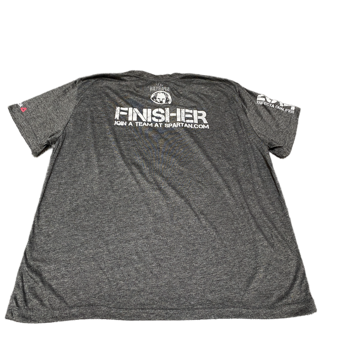 Reebok Spartan Race T-Shirt Mens XL Grey Graphic Trifecta Qualifier Finisher Tee