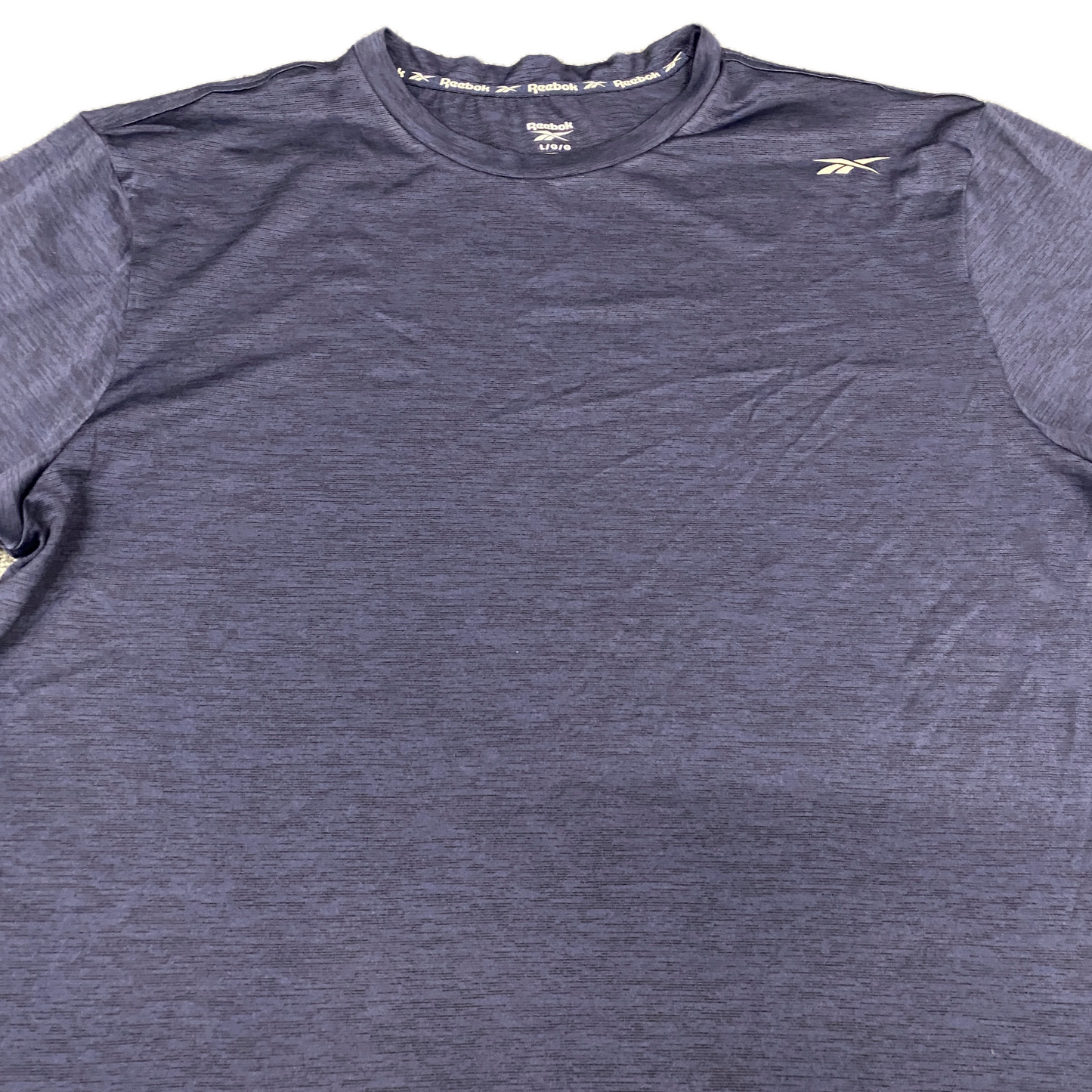 Reebok Training Tech T-Shirt Fits as Mens L Navy Short Sleeve Crew Neck