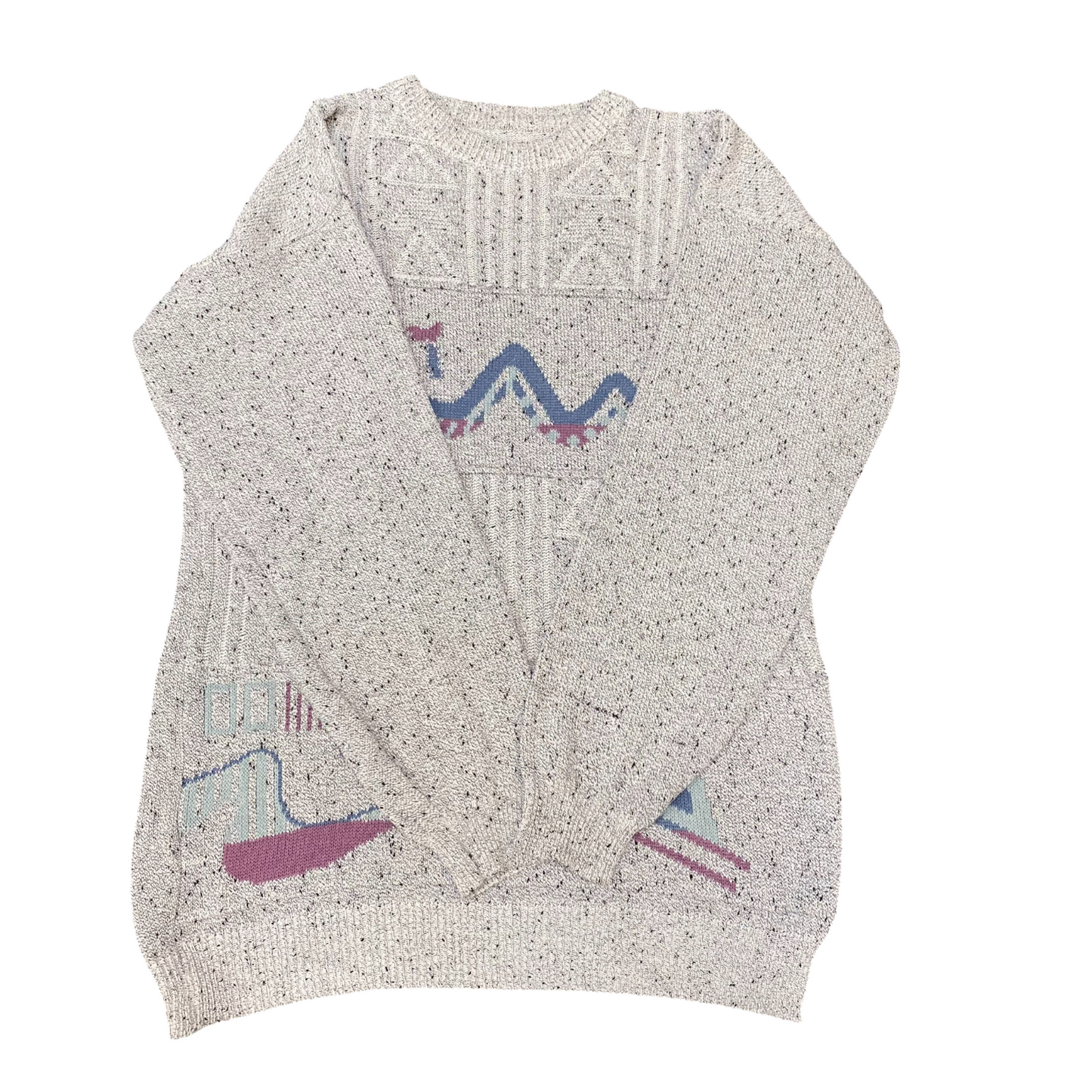 Jumper Womens Medium Grey Long Sleeve Crew Neck Warm Winter Holiday Pullover