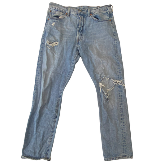Levi's Jeans Womens Large Blue Denim Distressed Regular Fit Pockets Outdoor