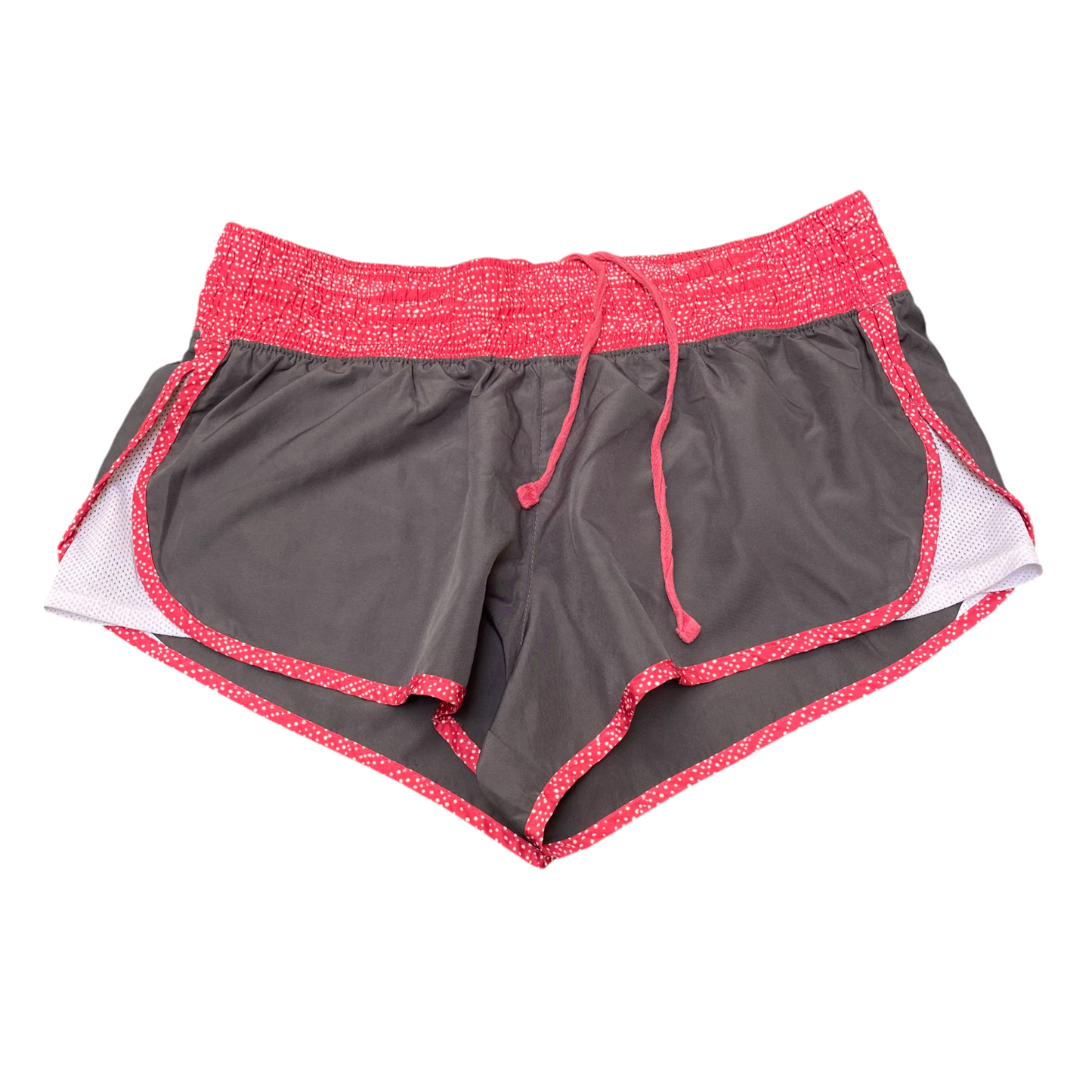 Running Sprinter Shorts Womens Large Grey Athletic Gym Fit Drawstring Waist