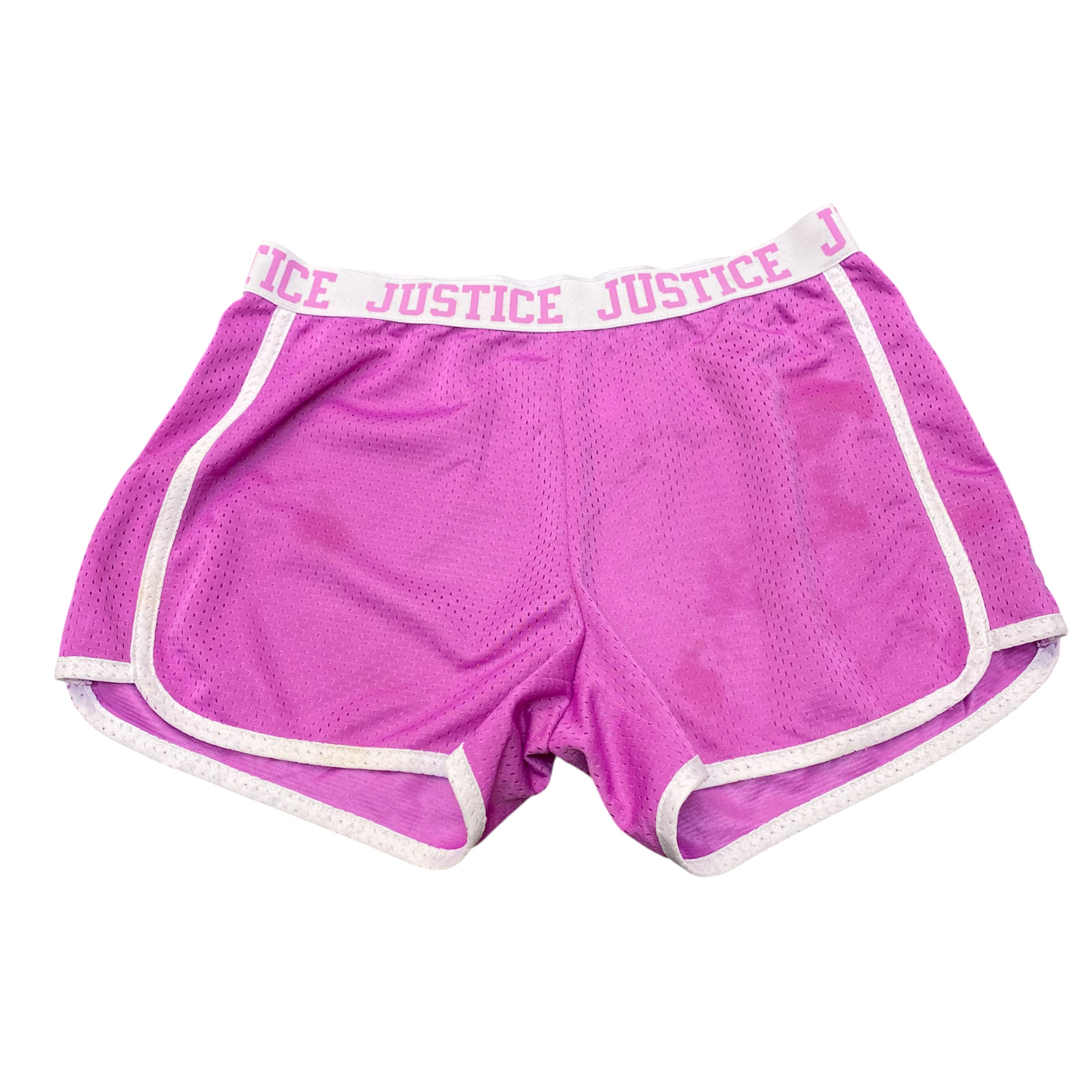 Sprinter Running Shorts Girls 26W Purple Mesh Elastic Waist Dolphin Hem Stertch