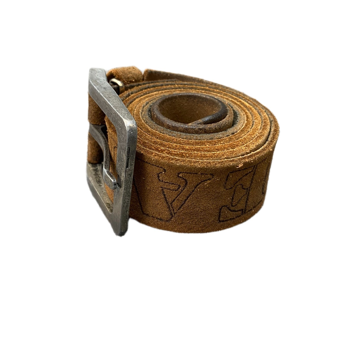 Jeans Waist Belt Mens Brown Leather Adjustable Silver Pin Buckle 43 Inches