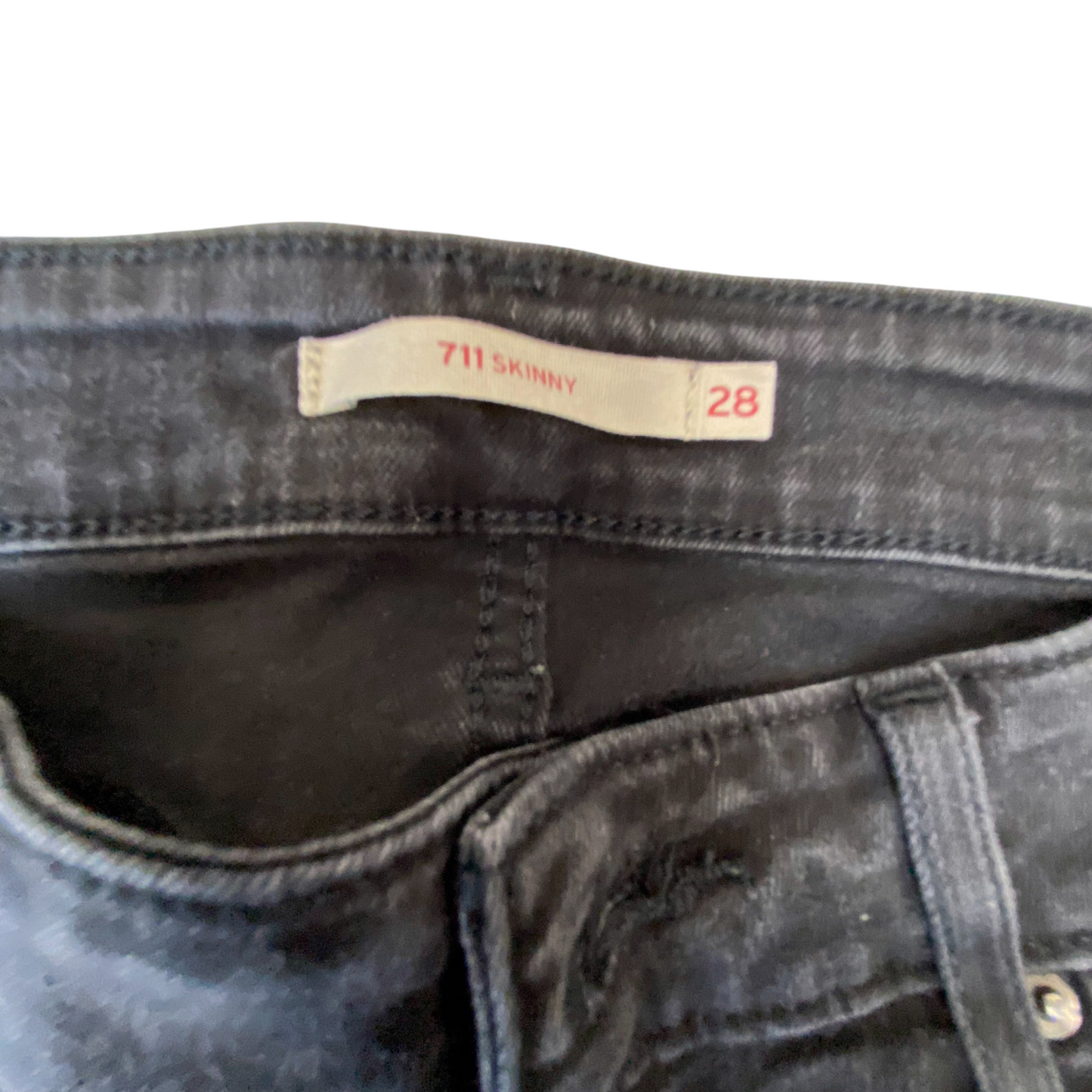 Levi's 711 Jeans Womens Medium Black Denim Slim Fit Skinny Leg Pockets Outdoor