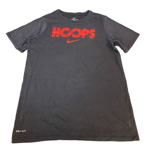 Nike Dri-Fit T-Shirt Boys XS Black Hoops Graphic Athletic Cut Crew Neck Pullover