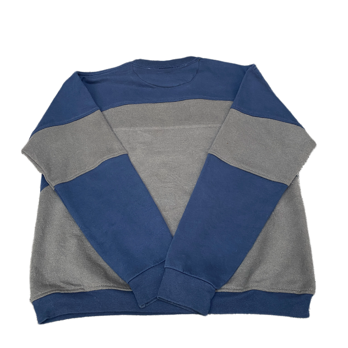 Nike Reworked Sweatshirt Mens M Blue Grey Embroidered Spellout Logo Vintage Y2K