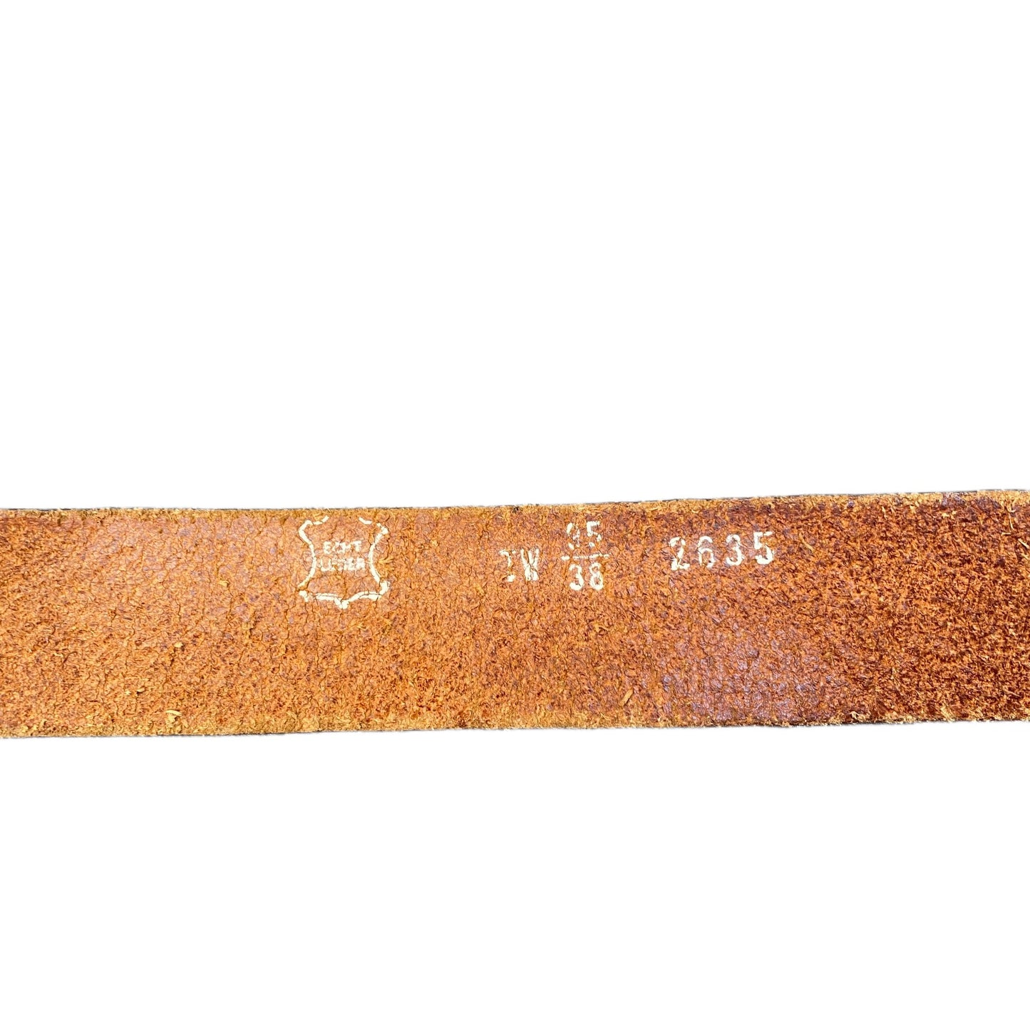 Waist Belt Mens Brown Leather Adjustable Classic Brass Pin Buckle 43 Inches