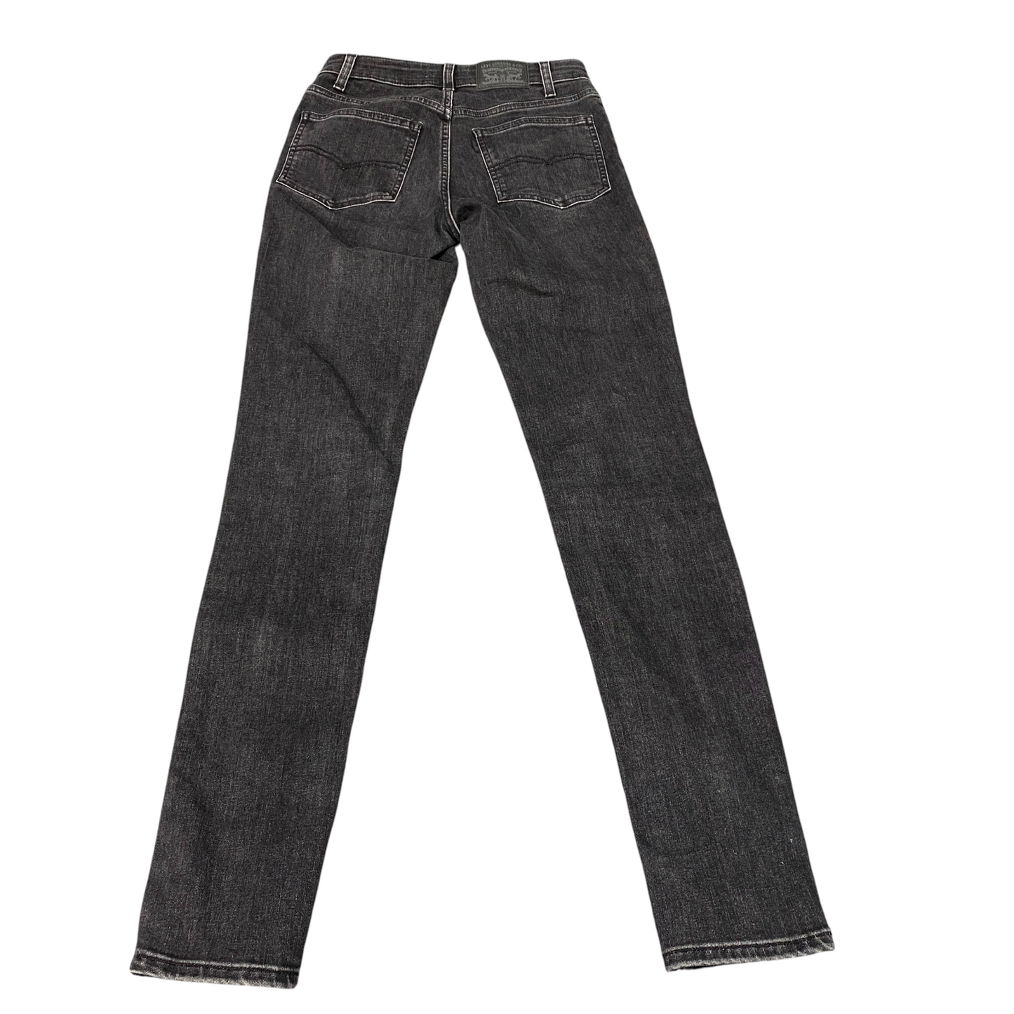 Levi's 721 High Rise Skinny Jeans Womens 26" Waist Black Denim Streetwear Grunge