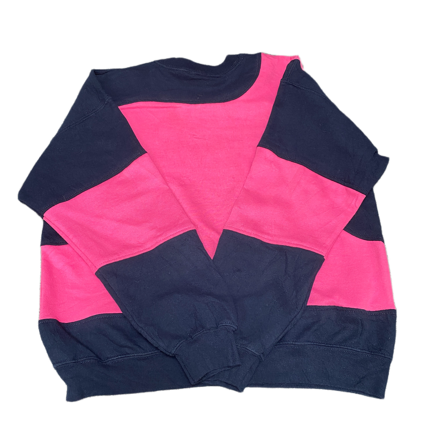 Nike Reworked Sweatshirt Mens L Navy Pink Embroidered Spellout Logo Vintage Y2K