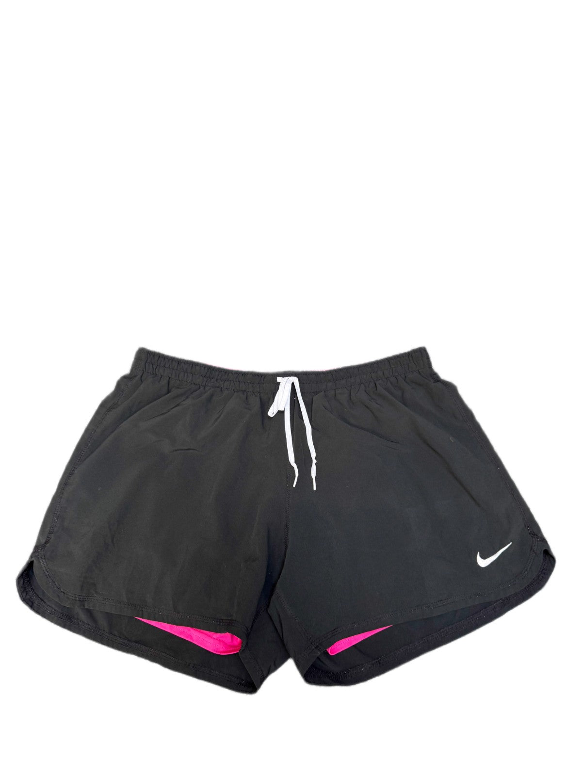 Nike Dri-FIT Athletic Running Shorts Womens Large 32" Waist Black Dolphin Hem